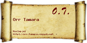 Orr Tamara névjegykártya